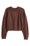 Pacsun Snug Raglan Sleeve Crop Sweater In French Roast