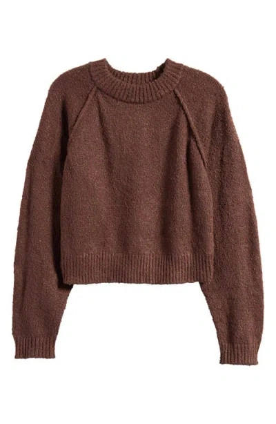 Pacsun Snug Raglan Sleeve Crop Sweater In French Roast