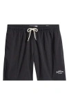 Pacsun Solid Collegiate Swim Trunks In Black