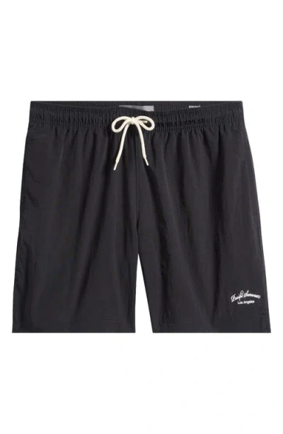 Pacsun Solid Collegiate Swim Trunks In Black