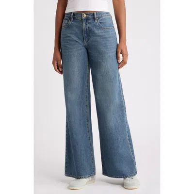 Pacsun Sparkle Low Rise Baggy Wide Leg Jeans In Medium Indigo