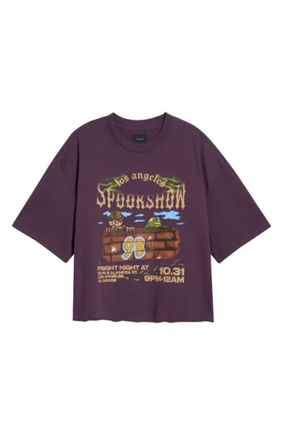 Pacsun Spookshow Cutoff Graphic T-shirt In Purple