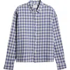 Pacsun Spring Plaid Long Sleeve Cotton Button-up Shirt In Blue