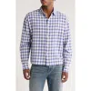 Pacsun Spring Plaid Long Sleeve Cotton Button-up Shirt In Blue