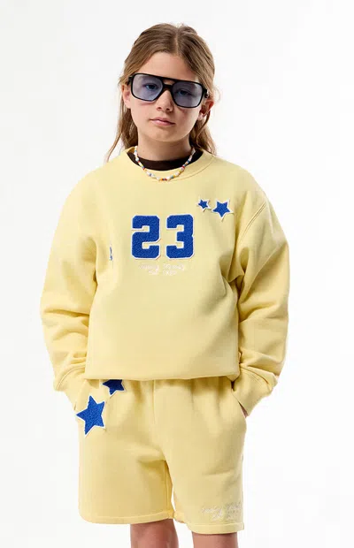 Pacsun Star Baggy Sweat Shorts In Butter In Yellow