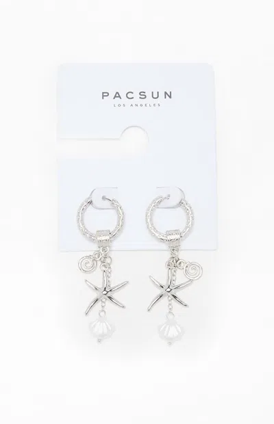 Pacsun Starfish Charm Earrings In Silver