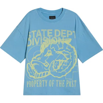 Pacsun State Dept. Cotton Graphic T-shirt In Blue