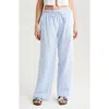 Pacsun Stripe Cotton Blend Drawstring Pants In Blue