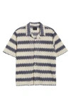 Pacsun Stripe Textured Cotton Blend Camp Shirt In Multi