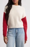 Pacsun Summit Colorblock Cotton Sweater In Rio Red