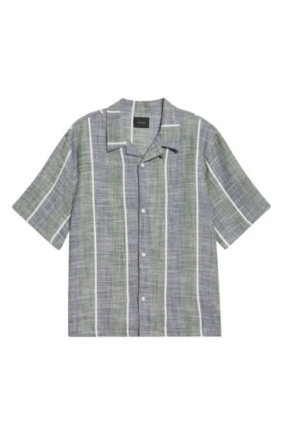 Pacsun Sunset Cotton Slub Camp Shirt In Gray