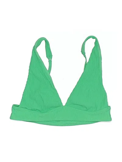 Pacsun Swimsuit Top Green Solid Pattern Swimwear