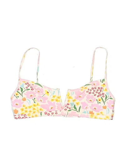 Pre-owned Pacsun Swimsuit Top Pink Floral Pattern Swimwear