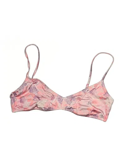 Pre-owned Pacsun Swimsuit Top Pink Floral Pattern Swimwear