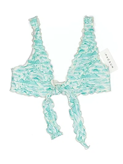 Pre-owned Pacsun Swimsuit Top Teal Print Pattern Swimwear