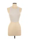 Pacsun Tank Top Ivory Halter Neckline Tops In Gray
