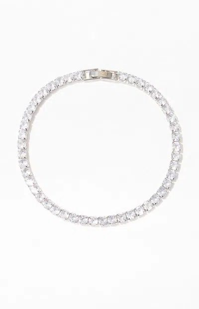 Pacsun Tennis Bracelet In Silver In Metallic