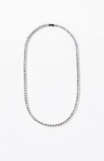 Pacsun Tennis Chain Necklace In Silver In Metallic