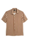 PACSUN TERRY STRIPE CAMP SHIRT