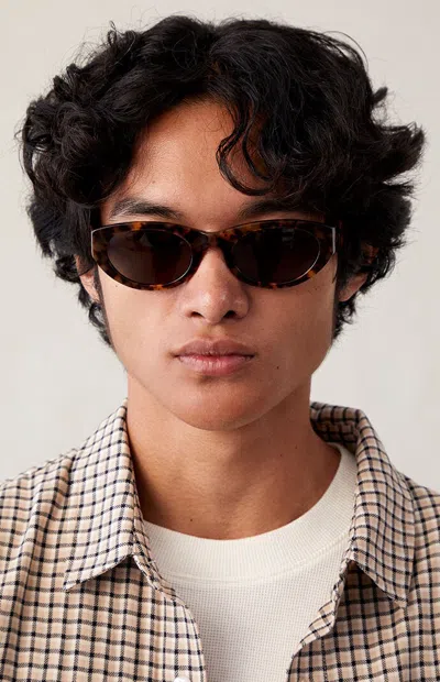 Pacsun Topanga Round Sunglasses In Tortoise In Red