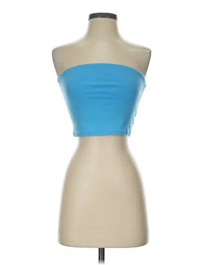 Pre-owned Pacsun Tube Top Blue Strapless Neckline Tops
