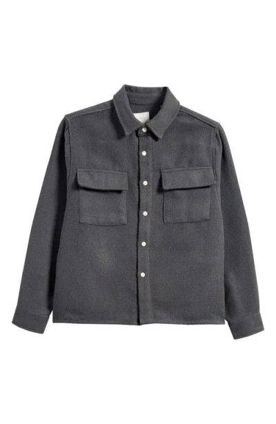 Pacsun Tweed Button-up Overshirt In Black