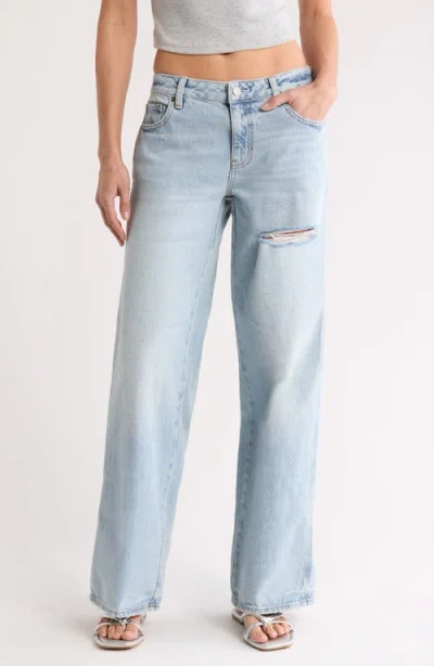 Pacsun Vista Low Rise Ripped Baggy Wide Leg Jeans In Light Wash