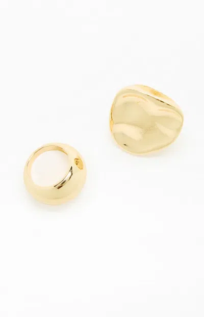 Pacsun Vivian Chunky Ring Set In Gold In Pink