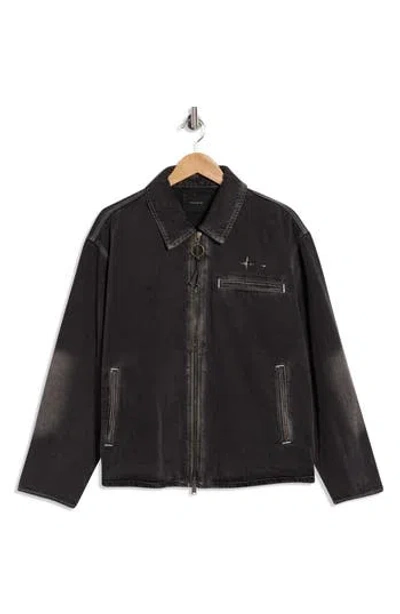 Pacsun Washed Denim Jacket In Black