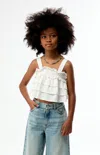 Pacsun White Ruffle Tank Top In White