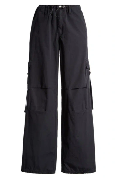 Pacsun Wide Leg Cotton Cargo Pants In Anthracite