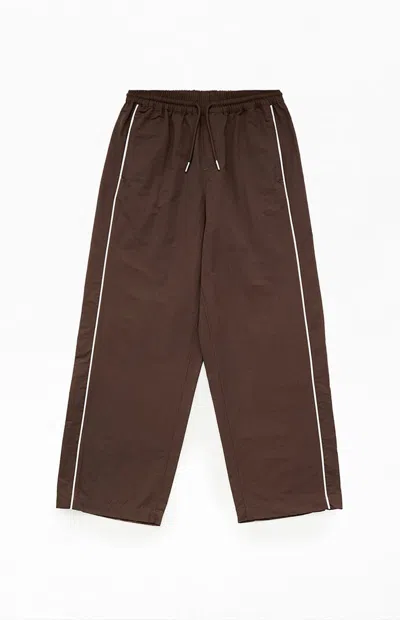 Pacsun Wide Leg Track Pants In Brown