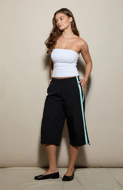 Pacsun Women's 3/4 Track Pants In Black/blue