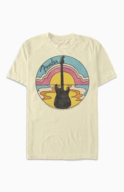 Pacsun Women's '70s Fender Guitar T-shirt In Natural In Neutral