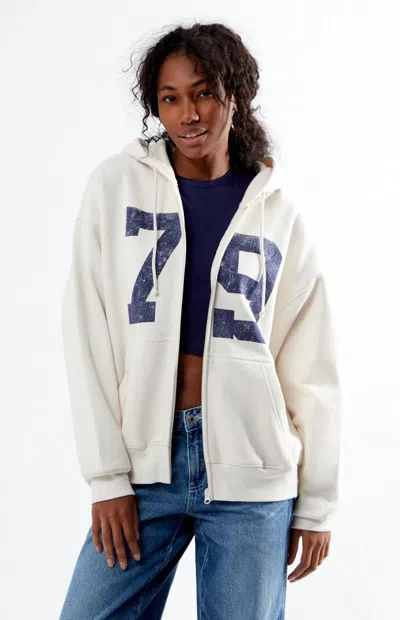Pacsun Women's 79 Zip Up Hoodie In Sand In White
