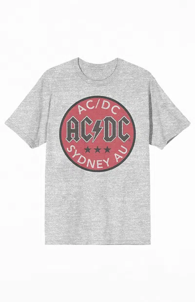 Pacsun Women's Ac/dc Band Logo T-shirt In Heather Grey In Gray