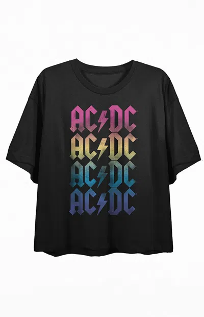 Pacsun Women's Ac/dc Logo Cropped T-shirt In Black