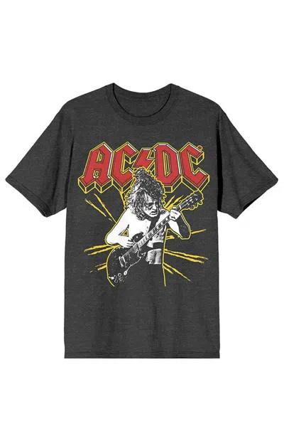 Pacsun Women's Acdc Yellow Spark T-shirt In Gray In Black