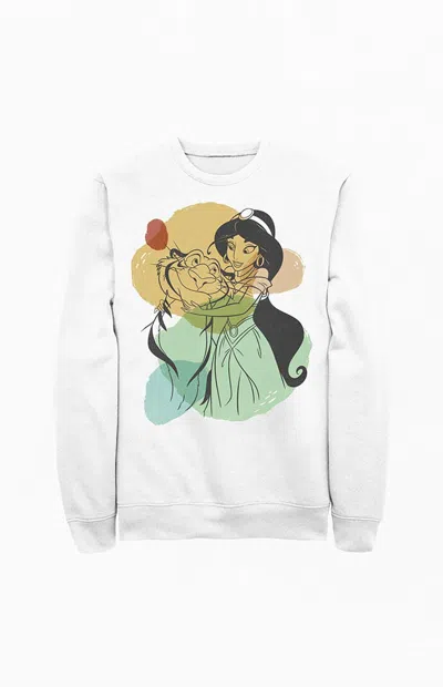 Pacsun Women's Aladdin Rajah & Jasmine Sweatshirt In White