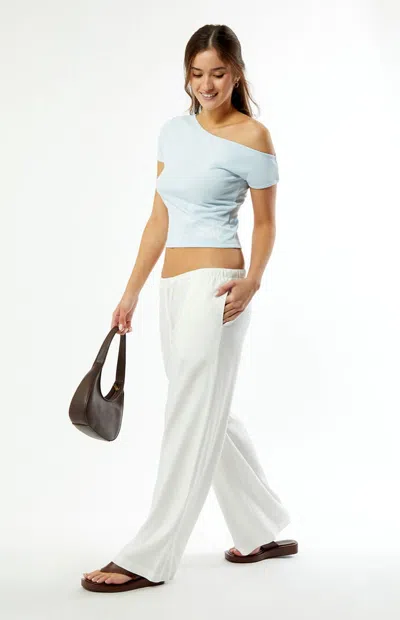 Pacsun Women's Alisa Linen Pull-on Baggy Pants In White