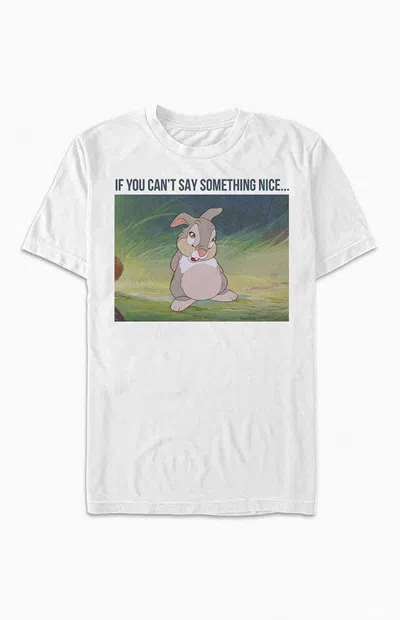 Pacsun Women's Bambi Thumper Meme T-shirt In White