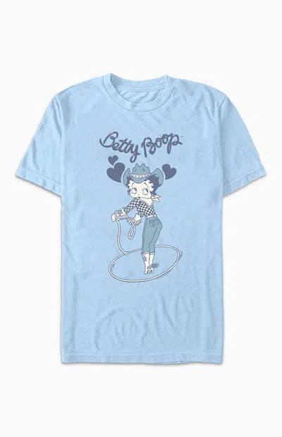 Pacsun Women's Betty Boop Lasso T-shirt In Light Blue