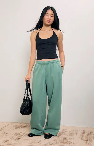 Pacsun Women's Blue Green Ultra Soft Fleece Baggy Sweatpants In Blue/green