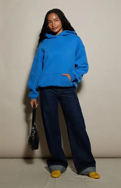 Pacsun Women's Blue Ultra Soft Fleece Hoodie