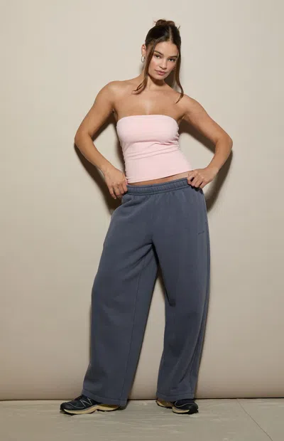 Pacsun Women's Blue Ultra Soft Fleece Ultra Baggy Sweatpants In Gray