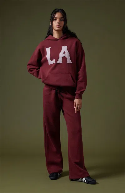 Pacsun Women's Burgundy La Applique Hoodie