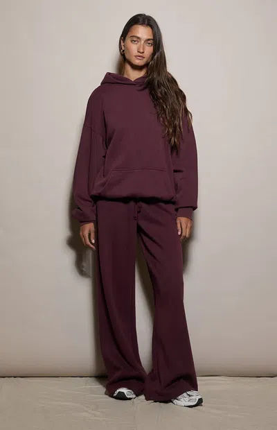 Pacsun Women's Burgundy Ultra Soft Fleece Hoodie In Purple