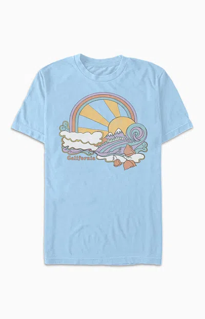 Pacsun Women's California Trip T-shirt In Light Blue
