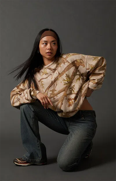 Pacsun Women's Camo Core Crew Neck Sweatshirt In Camouflage In Multi