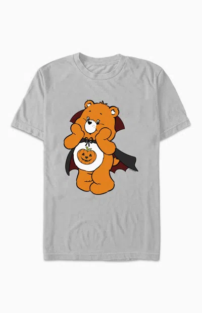 Pacsun Women's Care Bears Trick Or Sweet Bear Vampire T-shirt In Silver In Gray